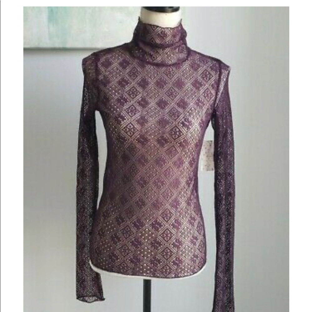 Free People Sheer Turtleneck Women